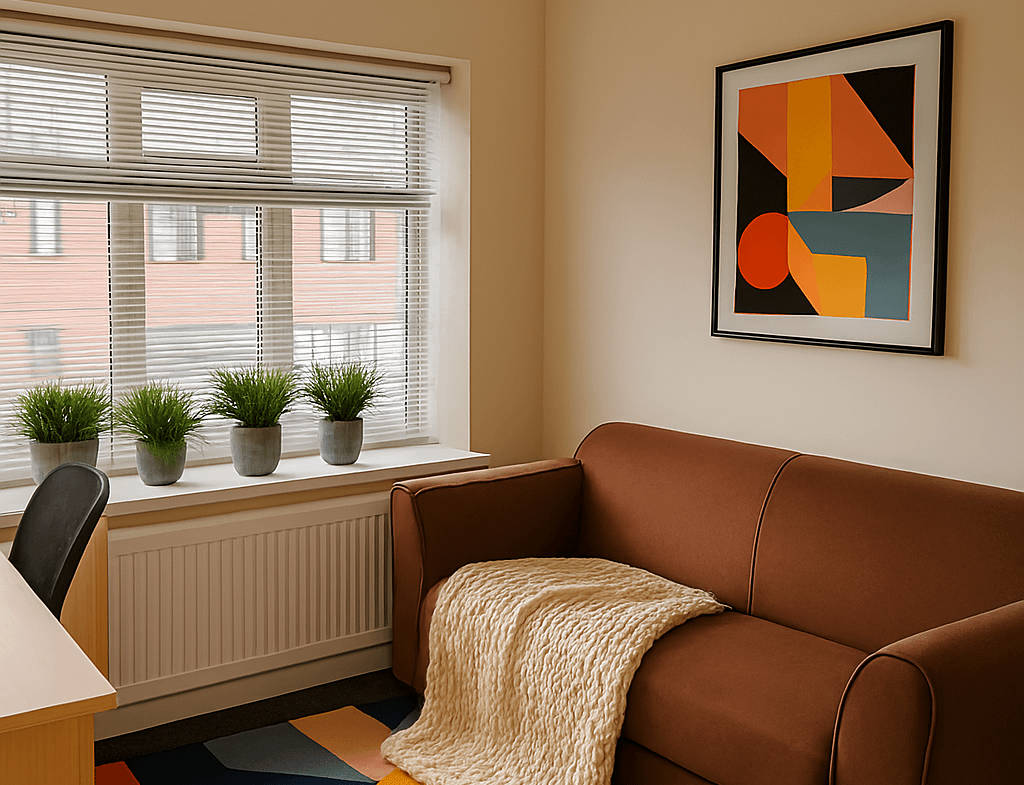 communal study space student living Lancaster