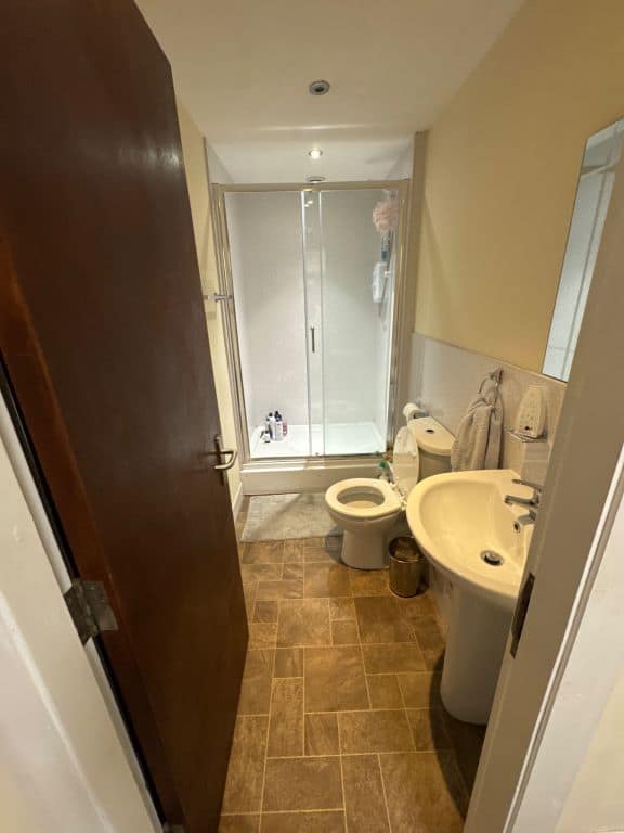 Modern student accomm Bathroom with large shower 1